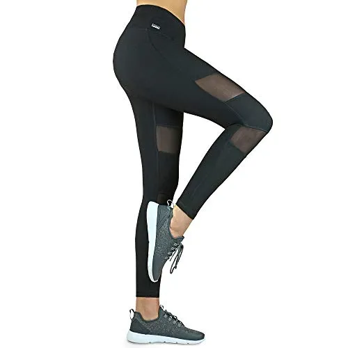 Formbelt Damen Sportleggings mit Handy-Taschen - Hochtaillierte Fitness-Leggings - Hochtaillierte Damen Sportleggings mit praktischen Handytaschen. Der leichte Kompressionsbund sorgt für eine schlanke Silhouette. Ideal für Sport und Freizeit, bequem und atmungsaktiv.