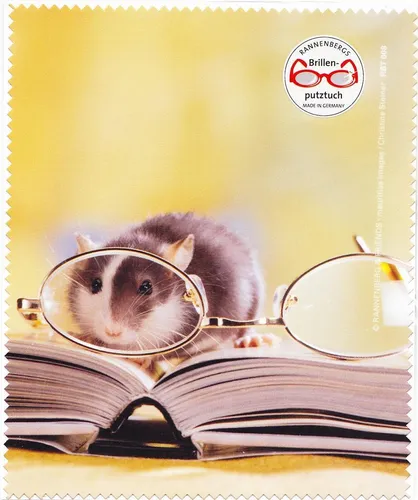 Microfasertuch / Brillenputztuch 15x18cm - Leseratte - Rannenberg & Friends  NEU