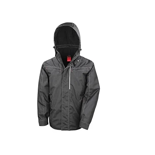 Result Herren Rugged Denim Textued Jacket Jacke, Schwarz (Black), XXXXL