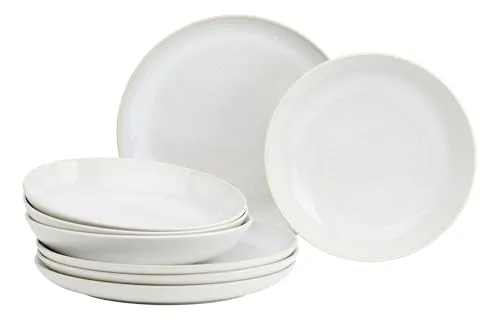 Ritzenhoff & Breker Laredo Tafelservice 8-teilig - DS - Spezielles Tischgeschirr für 4 Personen, bestehend aus 4 Speisetellern und 4 Suppentellern, spülmaschinenfest und mikrowellengeeignet für stressfreies Servieren.