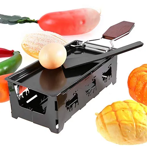 Mini Raclette Grill Set – Tragbarer Käsegrill mit Antihaftbeschichtung