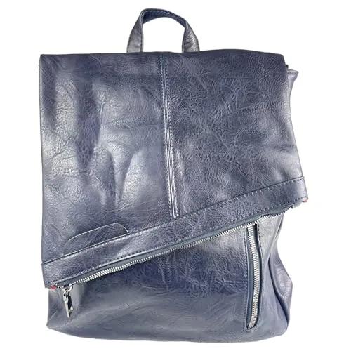 kennydoo 2in1 Rucksack & Umhängetasche 9200-17, Damen Rucksacktasche (marineblau)