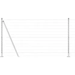 vidaXL Zaun mit Pfosten Silber 1.2 x 25 m aus Stahl - Gartenzäune aus hochwertigem Stahl, wetterfest und rostbeständig. Ideal für eine sichere Abgrenzung von Gärten und Terrassen – einfach zu montieren!
