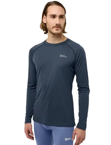 Jack Wolfskin Infinite Light LS M midnight sky (C0412) XL - Herren Skitourenunterwäsche, leichter und funktioneller Baselayer aus recyceltem TEXADRI PIQUE-Gewebe mit schnelltrocknenden und geruchshemmenden Eigenschaften für maximalen Komfort bei sportlichen Aktivitäten in der Kälte.