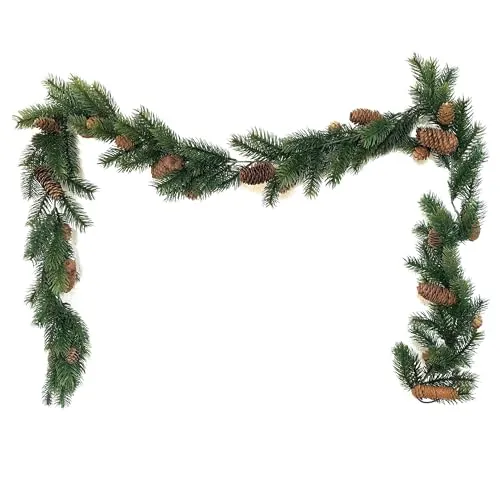 Tannengirlande in naturgetreuer Optik - künstliche Tannengirlande - Weihnachtsgirlande künstlich - Dekogirlande Weihnachten - Innen- und Aussenbereich (Fichtengirlande mit Zapfen / 180 cm)