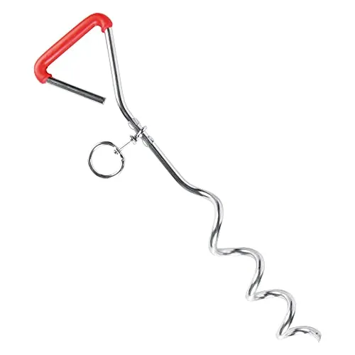 TRIXIE Bodenanker Anlege-Pflock - Universeller Bodenanker zum Eindrehen, ideal für sichere Leinenbefestigung für Hunde, silberfarben