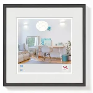 walther-design Bilderrahmen New Lifestyle KV330B, 30 x 30 cm, Echtglas, Kunststoffrahmen, schwarz