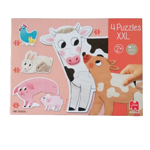 Goula 53175 4 Puzzles XXL Bauernhof 14-Teile