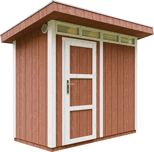 Timbela Holz-Gartenhaus Dunkelrot 294x239 cm – Robuste Aufbewahrungslösung