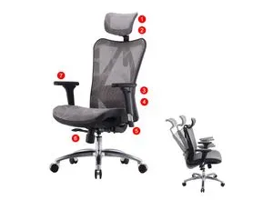 SIHOO Bürostuhl SIHOO-J87 - Ergonomischer Komfort mit verstellbarer Rückenlehne - Bürostuhl mit höhenverstellbarer Rückenlehne und atmungsaktiver Netzbespannung, ideal für stundenlanges, bequemes Sitzen und optimale Unterstützung der Wirbelsäule.