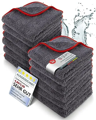 Glart 443TP4 Mikrofasertücher 12er Set – 600 GSM von Glart