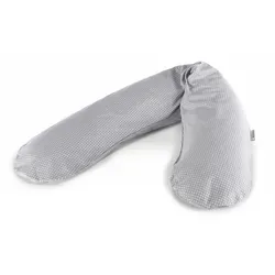 THERALINE Original Stillkissen Punkte grau, 190x40 cm - Kissen für Schwangerschaft und Stillzeit, bietet optimalen Komfort und Unterstützung. Vielseitig einsetzbar als Baby-, Lese- oder Schlafkissen. Waschbar bis 60°C für einfache Pflege.