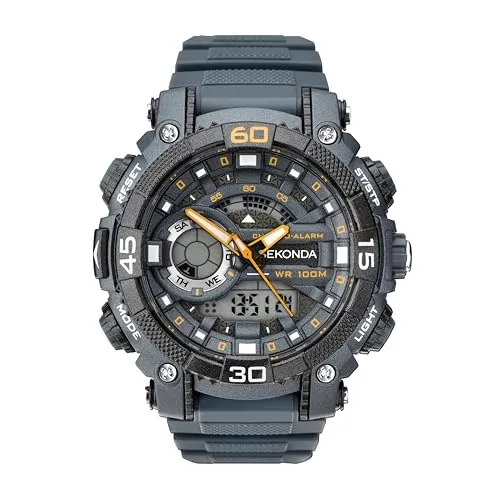 SEKONDA Digitale Quarzuhr für Herren mit PU-Armband 1349.05 - Armbanduhren für Herren, präziser Chronograph mit 1/100 Sekunde Timing, wasserdicht bis 100 Meter und 2 Jahre Garantie für sorgenfreies Tragen.