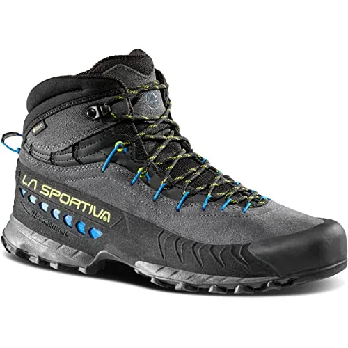La Sportiva TX4 Mid GTX Carbon/Lime Punch Wanderschuhe EU 41 - Wanderschuhe für technische Zuspfade und Klettersteige, leicht und bequem mit Gore-Tex-Futter für Atmungsaktivität und Vibram MegaGrip-Sohle für optimale Haftung.