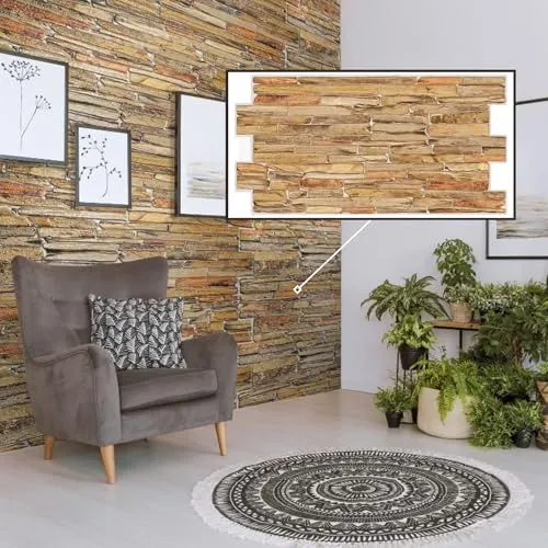 3D-Wandpaneele PVC in Schieferstein Optik - Für Wohnzimmer, Küche & Bad - Hochwertige 3D-Wandpaneele aus robustem PVC, ideal für DIY-Projekte. Einfach zu montieren, vielseitig einsetzbar und pflegeleicht – perfekt für eine schnelle Raumgestaltung.