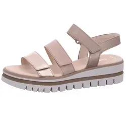 Gabor Sandalen Veloursleder/Textil Keilsandalette beige 39 EU - Wanderschuhe mit 5 cm Keilabsatz und 2 cm Plateau, aus hochwertigem Veloursleder/Textil, ideal für komfortable Sommerausflüge.