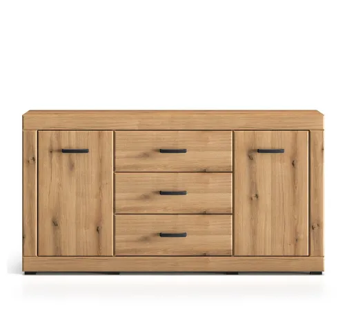Lomadox Sideboard DAKAR-131, in Eiche, 160 cm Breit, 3 Schubladen, 2 Türen