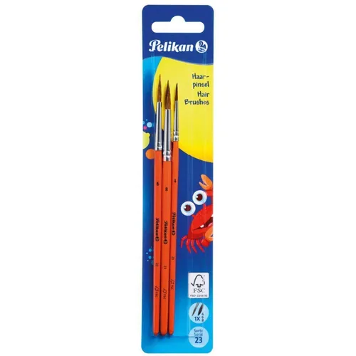 Pelikan Haarpinsel-Set Sorte 23 3-teilig sortiert 4, 6 und 8