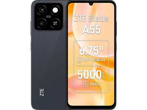 ZTE Blade A55 (starry black) - Smartphone mit elegantem Design, leistungsstarker Performance für den Alltag