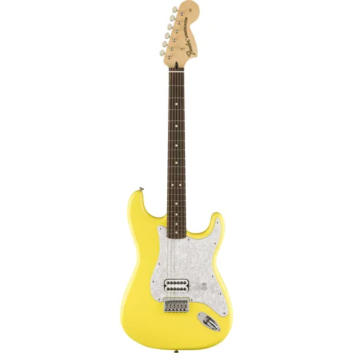 Fender Tom Delonge Strat RW Graffiti Yellow E Gitarre