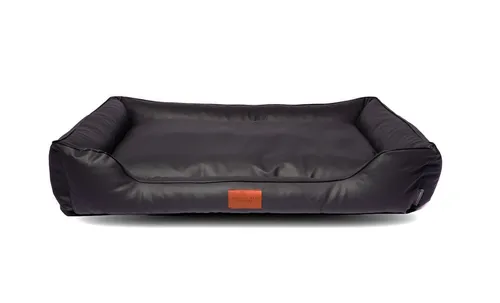 Hundebett Bobby Kunstleder Hundesofa Schlafplatz Hundekorb Schwarz 135x105x22cm
