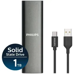 Philips Externe SSD 1TB Ultra Speed - Externe SSD mit 520 MB/s Lesen und 540 MB/s Schreiben, ideal für schnelle Datenübertragungen und portable Speicherlösungen.