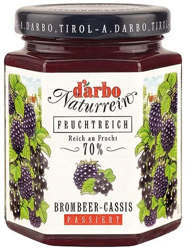 Darbo - Fruchtreich Brombeer-Cassis-Konfitüre passiert - 200 g