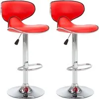 vidaXL Barhocker 2er Set Rot Kunstleder in rot von vidaXL