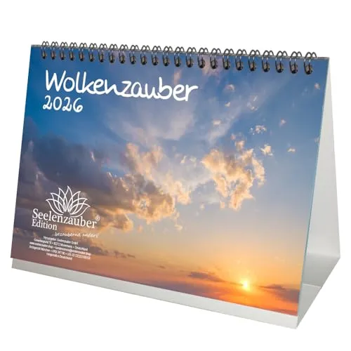 Seelenzauber Wolkenzauber DIN A5 Tischkalender für 2026 Wolken Himmel