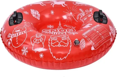 Aufblasbarer PVC Schneeschlauch 120 kg Belastbarkeit, Winter Schlitten – Idealer Winterspaß für Kinder und Erwachsene - SNOWRIDER Rot