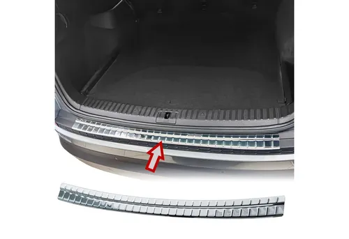 RECAMBO Ladekantenschutz für Skoda Kodiaq I - Abdeckblenden aus hochwertigem, rostfreiem V2A Edelstahl, idealer Schutz für Ihre Stoßstange mit perfekter 3D-Passform und einfacher Montage.