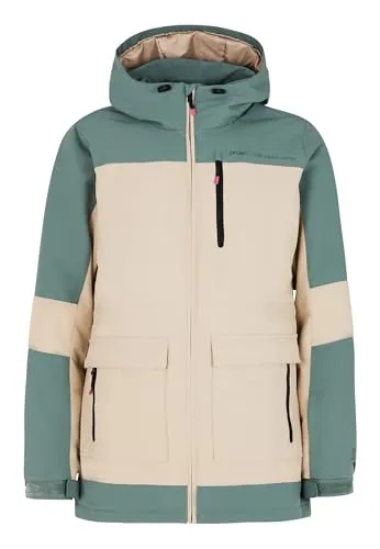 Protest Damen Ski- und Snowboardjacke PRTBACKUP M/38 - Hochfunktionale PVRE-Serie mit Geotech 10.000 Wasserdichtigkeit für optimalen Schutz. Regular Fit und lange Länge bieten zusätzlichen Komfort und Wärme. Kritische, verklebte Nähte sorgen für zuverlässige Wasserdichtigkeit.