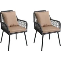 Proregal Gartenstuhl Beige - 2-Sitzer aus Metall, 54x81x62 cm - Eleganter 2-Sitzer Gartenstuhl aus robustem Aluminium mit elastischem Seilgeflecht. Ideal für entspannte Stunden im Freien – pflegeleicht und wetterbeständig.