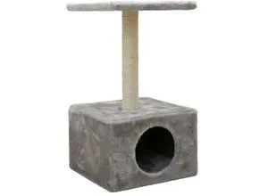 KERBL Kratzbaum Amethyst - 57 cm hoch, grau mit violetten Akzenten, ideal zum Kratzen und Spielen für Ihre Katze