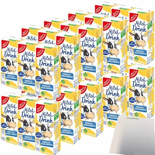 Gut&Günstig Milchdrink Vanille vollmundiger Vanillegeschmack mit fettarmer Milch und Papier-Trinkhalm VPE (30x200ml) + usy block