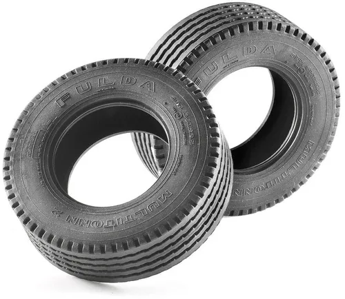 Carson 500907012 1:14 Fulda Multitonn Breitreifen (2) - RC Reifen für Truck Modellbau, belastbare Hochleistungsreifen für optimale Traktion und lange Lebensdauer, passend für Carson Felgen.