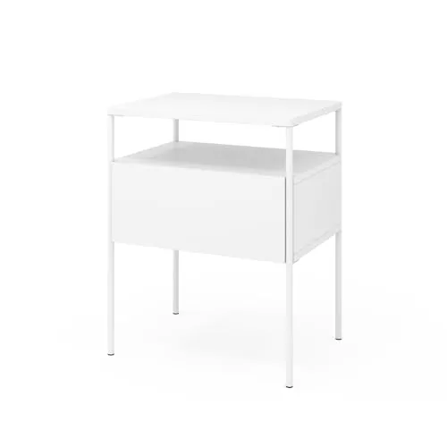 Vicco Nachtschrank Mira, Weiß, 40 x 50 cm - Moderner Nachtschrank mit