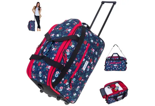 Reisetrolley Weekender Duffle Elephant Travel 55 cm - Stilvolle Reisetasche mit Rollen - Koffer für Damen und Herren, 55 cm, 45 L Volumen, ideal als Handgepäck, mit großflächiger Öffnung und zwei Außentaschen für optimale Organisation.