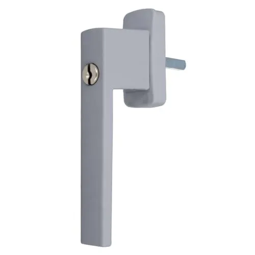 Aluminium Fenstergriff Quadrat abschließbar, Farbe:Silber F1, Stiftlänge:45mm