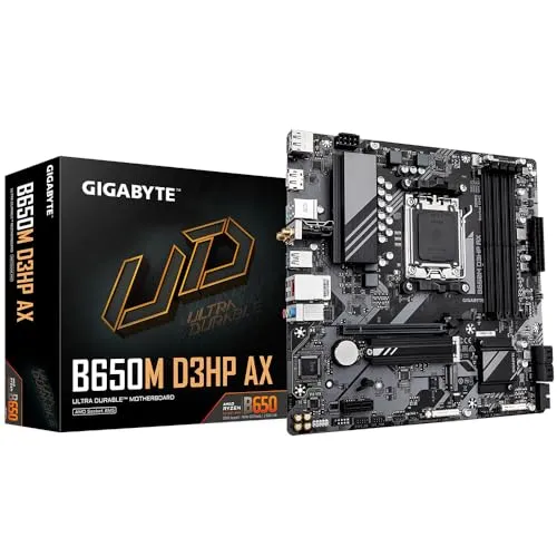 GIGABYTE B650M D3HP AX Mainboard AM5 - Micro-ATX, Unterstützung für 4x DDR5 und ideal für leistungsstarke Gaming-PCs