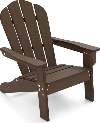 COSTWAY Adirondack Stuhl für Kinder – Braun - Ergonomischer Gartenstuhl für Kinder von 3-8 Jahren, stabil und wetterfest. Ideal zum Entspannen und Spielen im Freien oder drinnen.