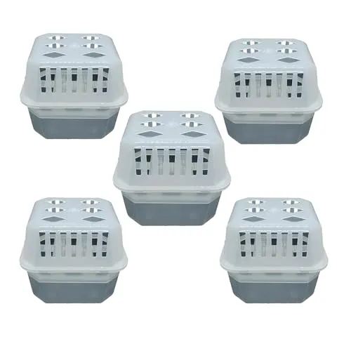 reilo 5x Mini Luftentfeuchter Box leer, Entfeuchterbox für 250g Raumentfeuchter Granulat im Vließbeutel oder 450g TAB, für Entfeuchter für Wohnraum, Schlafzimmer, Keller