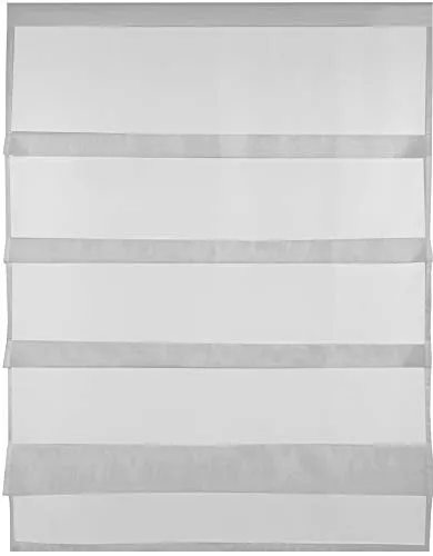Bestlivings Transparente Bistrogardine Raffoptik mit Stangendurchzug in Voile, schlicht und modern in vielen erhältlich (80 x 110 cm/grau - mausgrau)