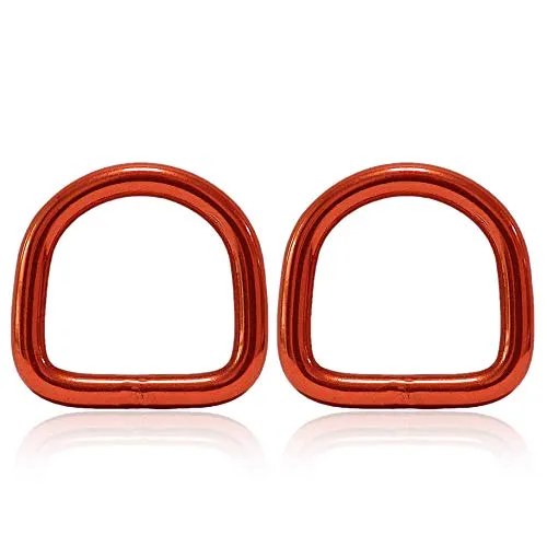 Ganzoo D - Ring aus Stahl, 2er Set, Innenmaß 21mm, Materialstärke 4mm, DIY Hunde-Halsband, nichtrostend, geschweißt, Ideal mit Paracord 550, Farbe rot