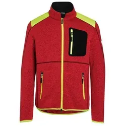 Strickjacke FOREST LIGHT rot/warngelb 3XL - Körperbetonte Strickjacke mit melierter Optik und ergonomischem Schnitt, ideal für Komfort und Bewegungsfreiheit. Ausgestattet mit mehreren Taschen und winddichtem Kragen.