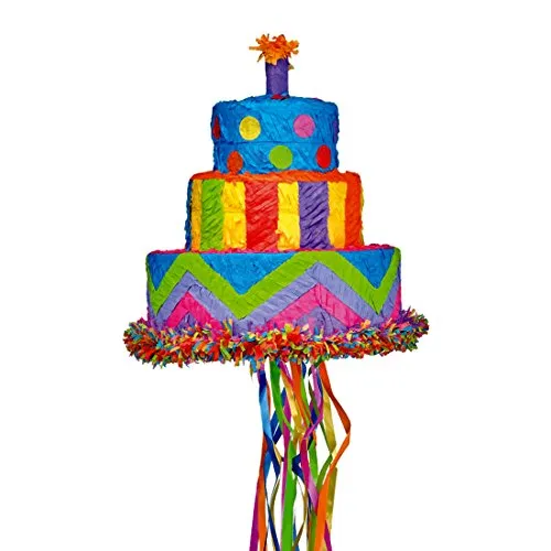 NET TOYS Pull Pinata Kuchen Zugpinata Torte Ziehpinata Geburtstagskuchen Kinderspiel Geburtstag