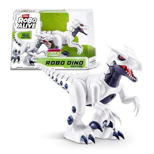 ROBO ALIVE Dino Raptor Roboter-Spielzeug von ZURU - Interaktiver Roboter-Dinosaurier, der realistisch rennt und beißt. Ein aufregendes Spielzeug für kleine Dino-Fans, das die Fantasie anregt und für stundenlangen Spielspaß sorgt.