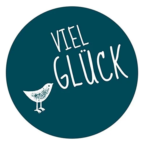 itenga 24x Sticker Viel Glück (Motiv 13) 4cm Geschenk Aufkleber runde Spruch Etiketten