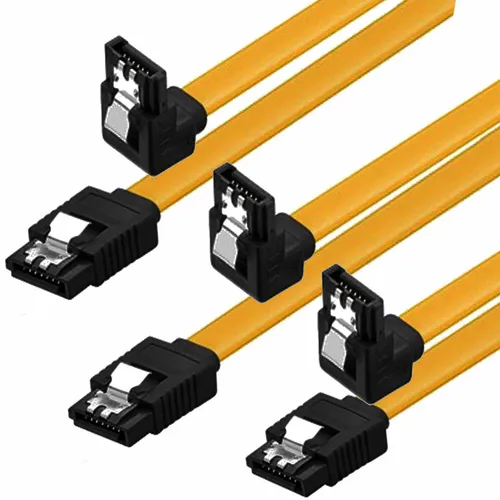 3x 0,3m S-ATA Kabel 30cm L 6 GB/s SATA Datenkabel Winkel Clip SSD HDD Festplatte