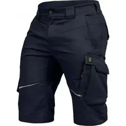 Hose Kurz-Flex-Line Marine/Schwarz, Größe 42 - Arbeits- & Schutzkleidung mit Reflektoren für gute Sichtbarkeit, 5 Gürtelschlaufen und Cargotasche für optimale Funktionalität, waschfest und robust.